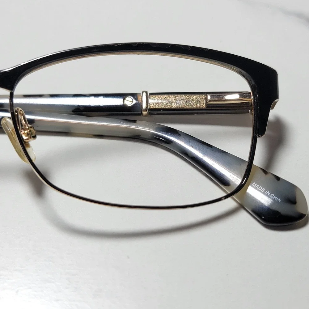 Kate Spade Laurianne WR7 Black Gold Tortoise Eyeglass Frames 52-16-140